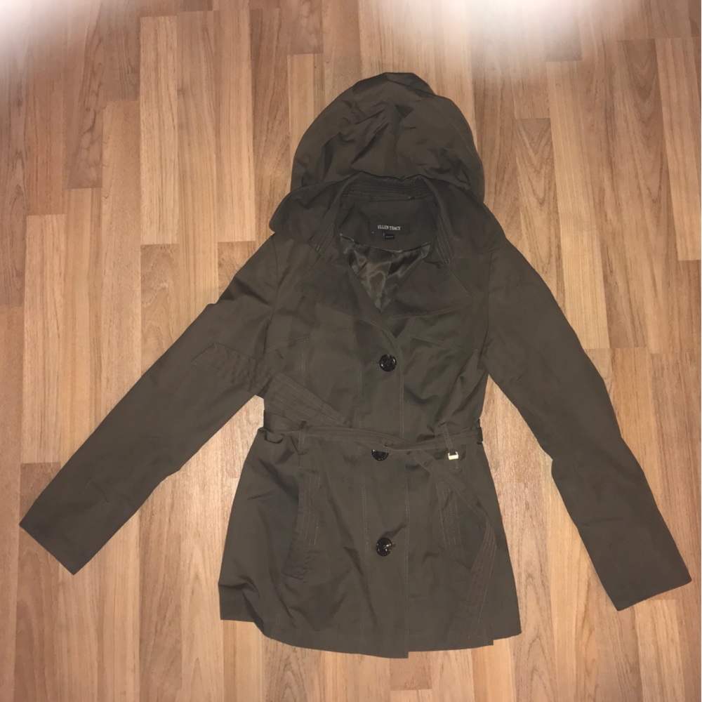 Ellen Tracy Hip Length Trench Coat - Picture 3 of 4